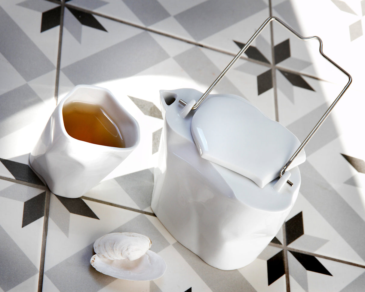 5-Piece Bent Tea Set | White