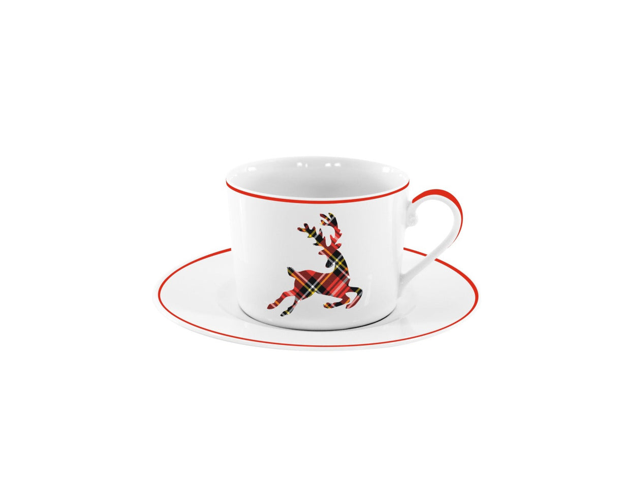 Christmas Cup & Saucer Reindeer | Jenny