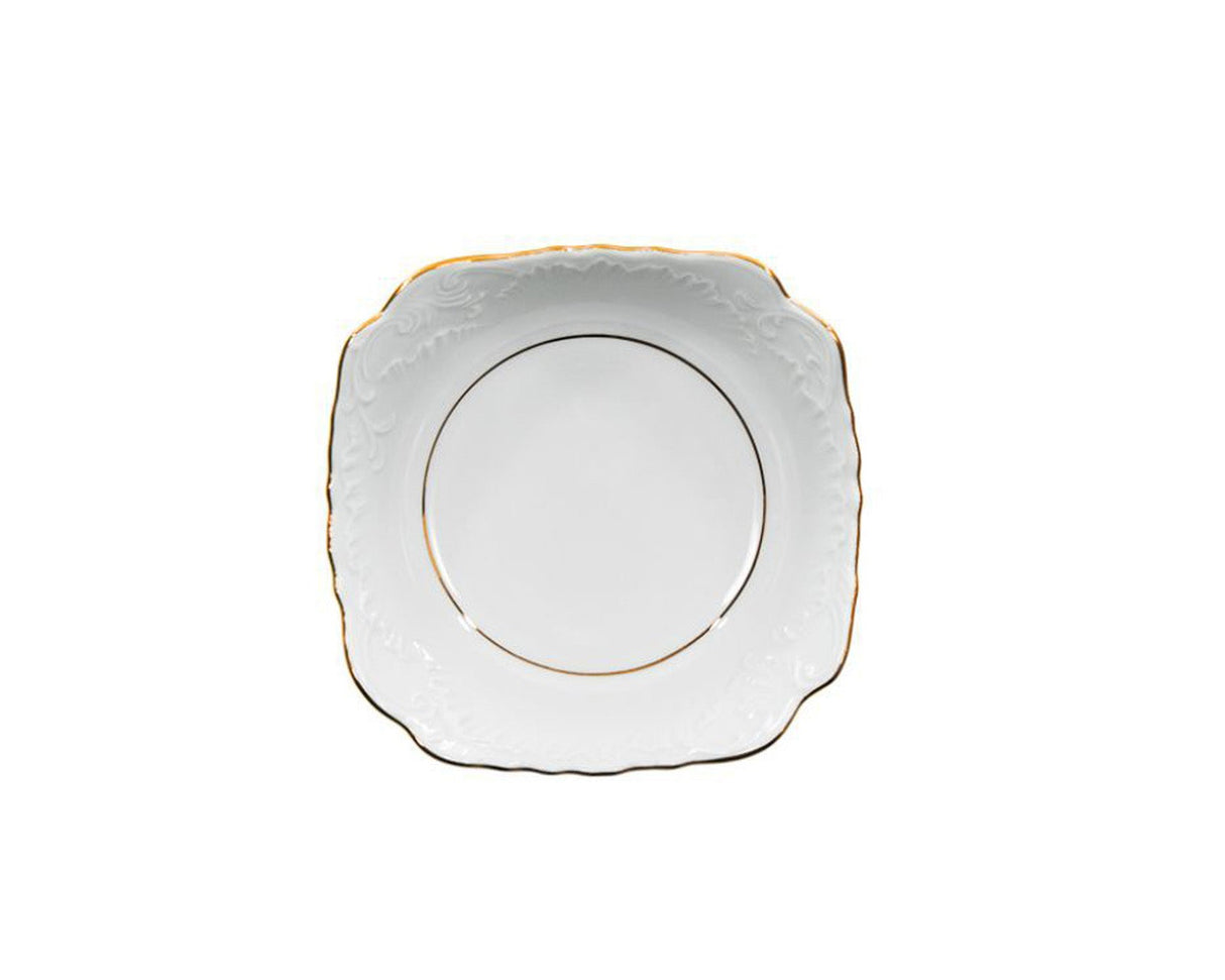 Square Salad Bowl 14cm | Rococo Gold Line
