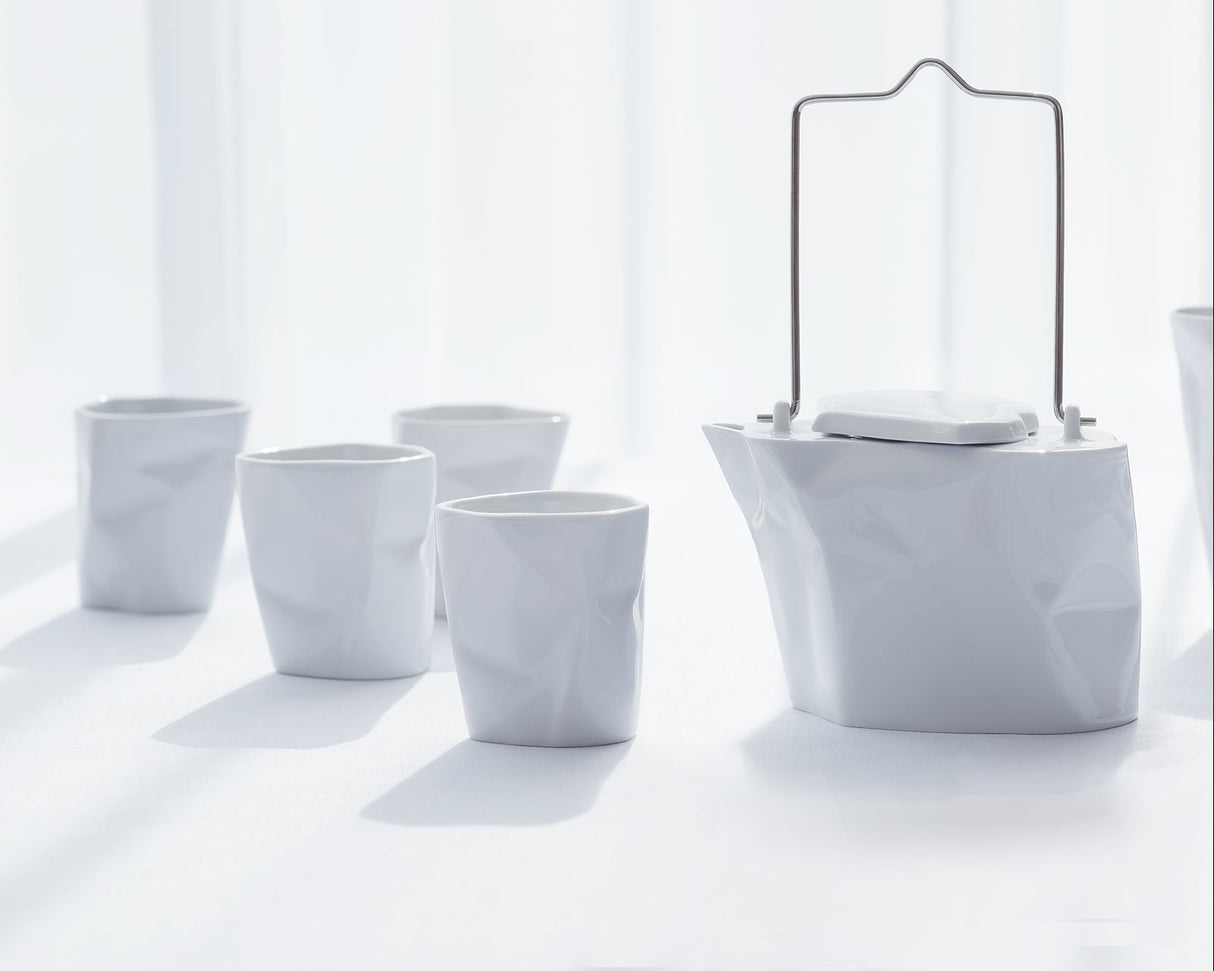 5-Piece Bent Tea Set | White