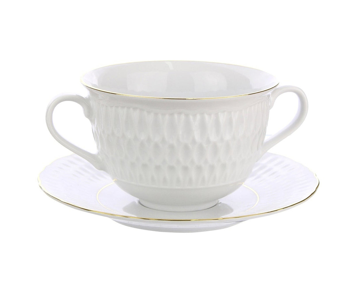 Bouillon Cup with Saucer | Gold Line | Sofia