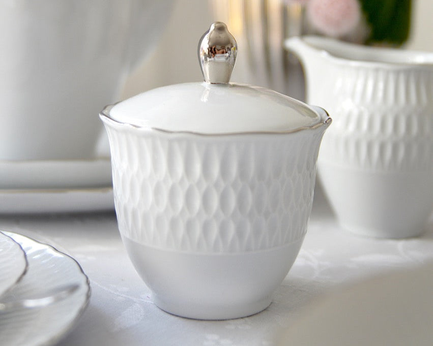 Sugar Bowl & Creamer | Platinum | Sofia
