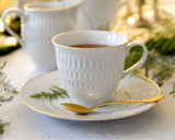 Set of 4 Cups & Saucers | Gold Line | Sofia