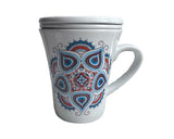 Mug with Infuser and Lid | Red & Blue