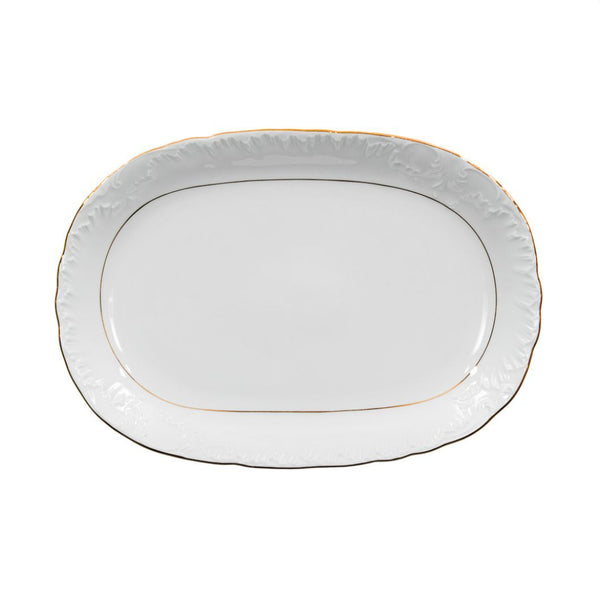 Serving Oval Dish 29cm | Rococo Gold Line