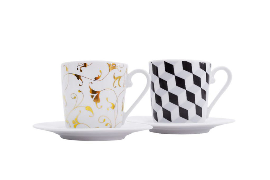 Set of 2 Cups & Saucers | Cosmopolitan - Diamond Fine Porcelain - 2