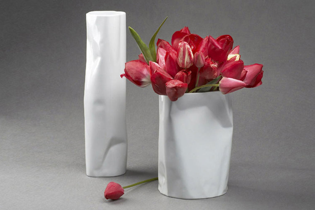Bent Vase Low 20cm - Diamond Fine Porcelain - 2