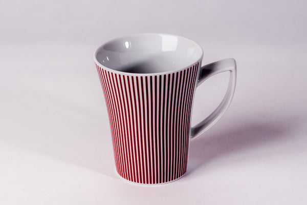 Mug 300ml Red Stripes - Diamond Fine Porcelain - 1