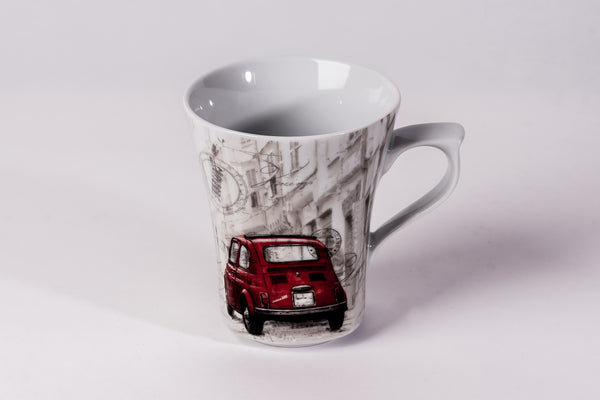 Mug 300ml Red Fiat - Diamond Fine Porcelain - 1