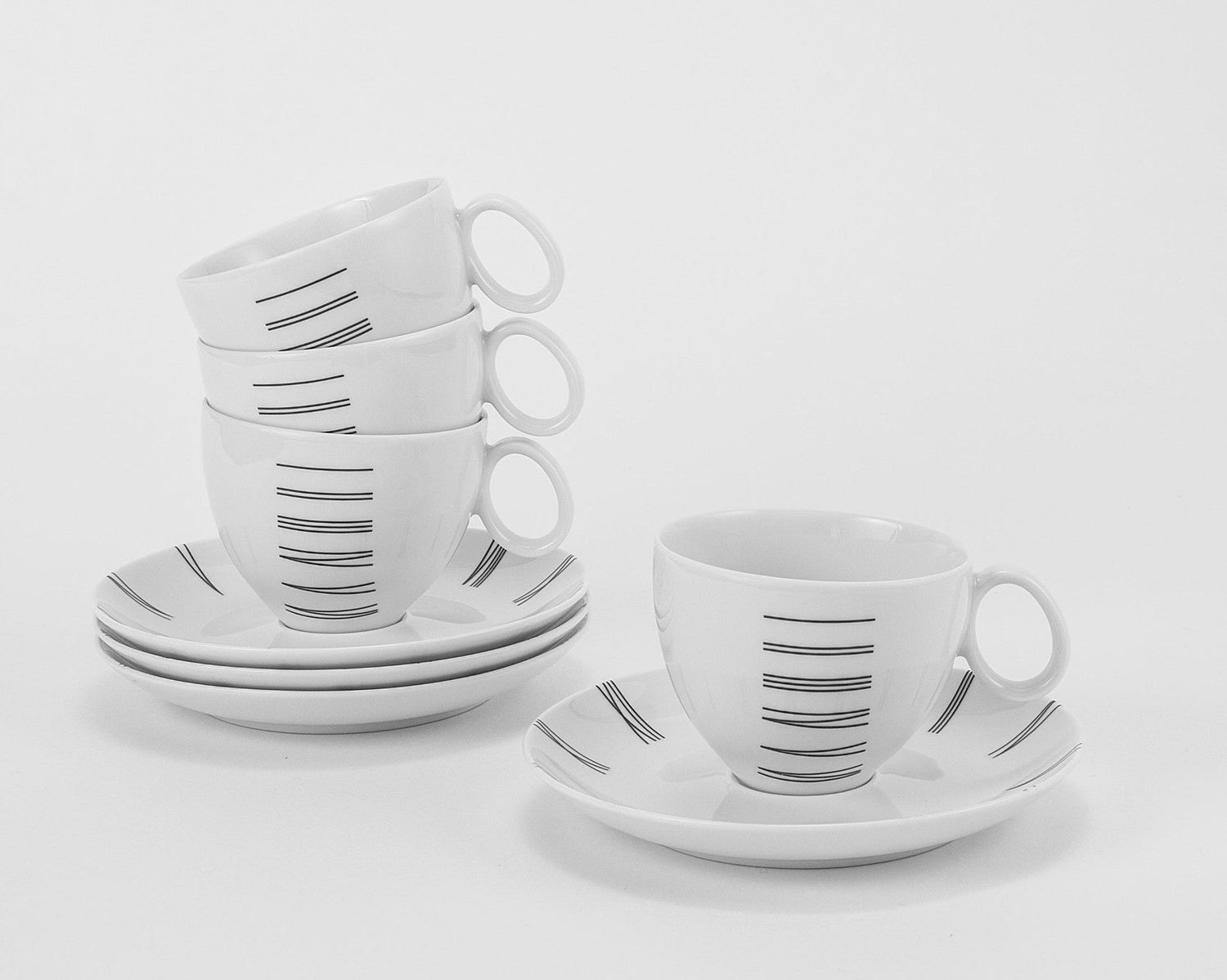 Set of 4 Cups & Saucers | Quebec - Diamond Fine Porcelain
