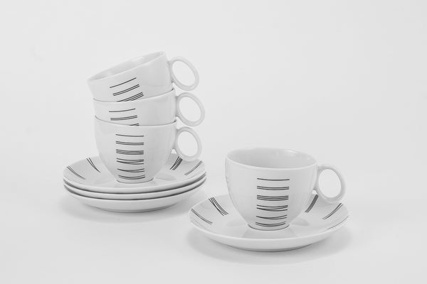 Set of 4 Cups & Saucers | Quebec - Diamond Fine Porcelain