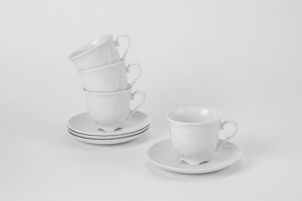 Set of 4 Cups & Saucers | Rococo