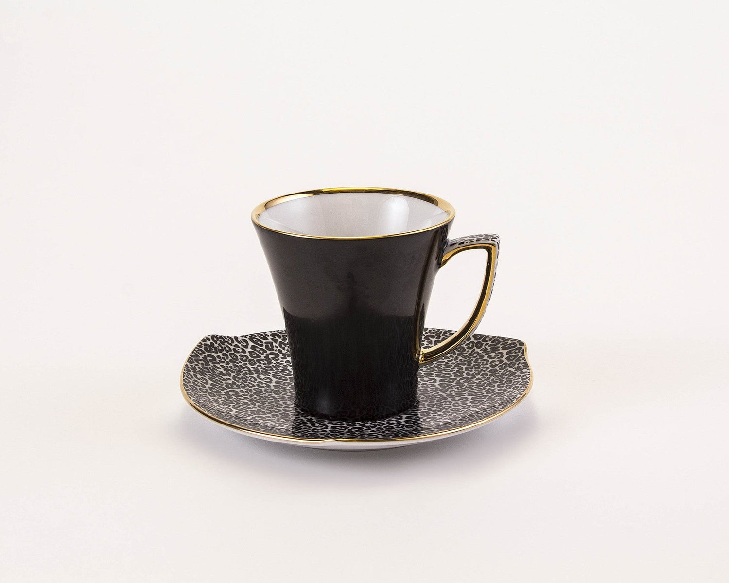 Elegant Cup & Saucer in Black | Happa - Diamond Fine Porcelain - 2