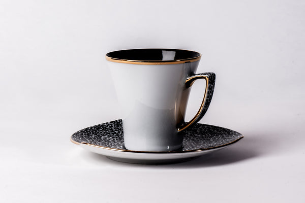 Elegant Cup & Saucer in White | Happa - Diamond Fine Porcelain - 1