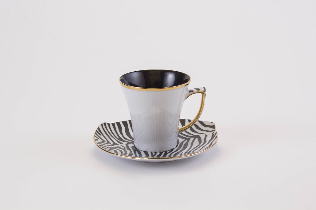 Elegant Cup & Saucer in White | Happa - Diamond Fine Porcelain - 2
