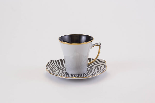 Elegant Cup & Saucer in White | Happa - Diamond Fine Porcelain - 1