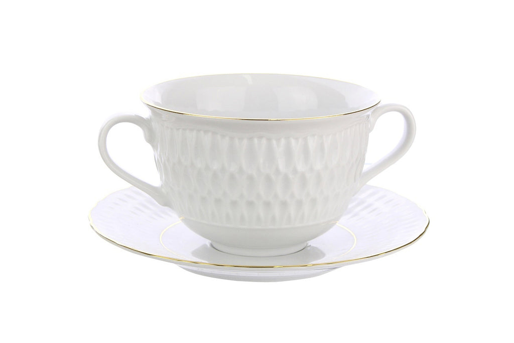 Bouillon Cup with Saucer | Gold Line | Sofia
