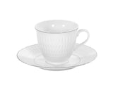 Set of 4 Cups & Saucers | Platinum | Sofia